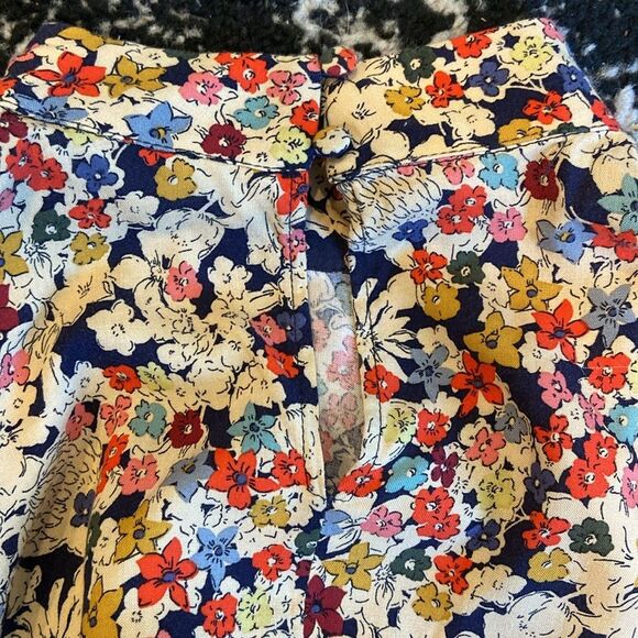 Zara retro floral Liberty high neck long sleeve skater dress small - Picture 8 of 8